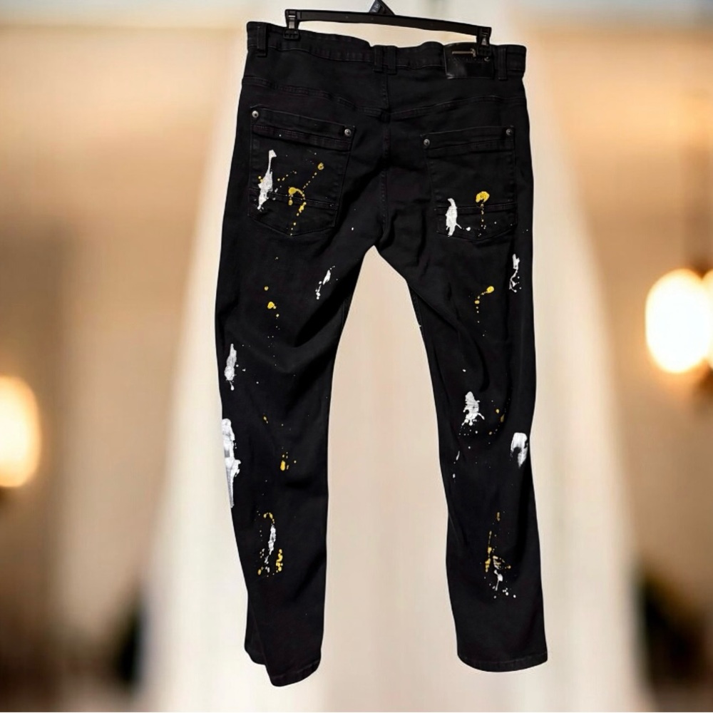 Copper Rivet ~ Jeans ~ Men’s ~ Slim Fit ~ Black ~ Graphic Denim Pants ~ 38 X 32 - Picture 10 of 16